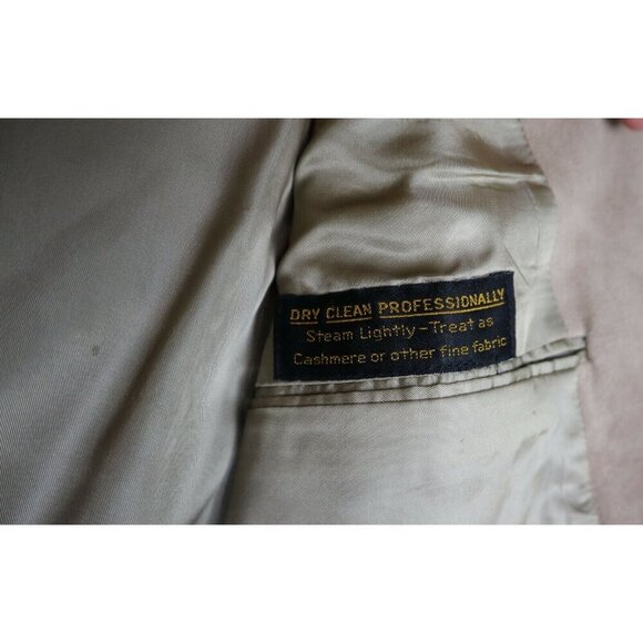 VINTAGE MEN'S BEIGE FAUX SUEDE BLAZER JACKET SPORT COAT - KINGSRIDGE - SIZE 42 - Picture 3 of 6